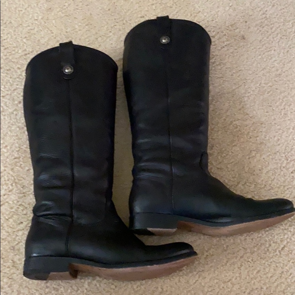 Frye Melissa Extended Calf Boots size 8 in Black